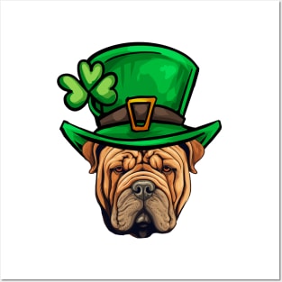 Funny St Patricks Day Shar Pei Sharpei Posters and Art